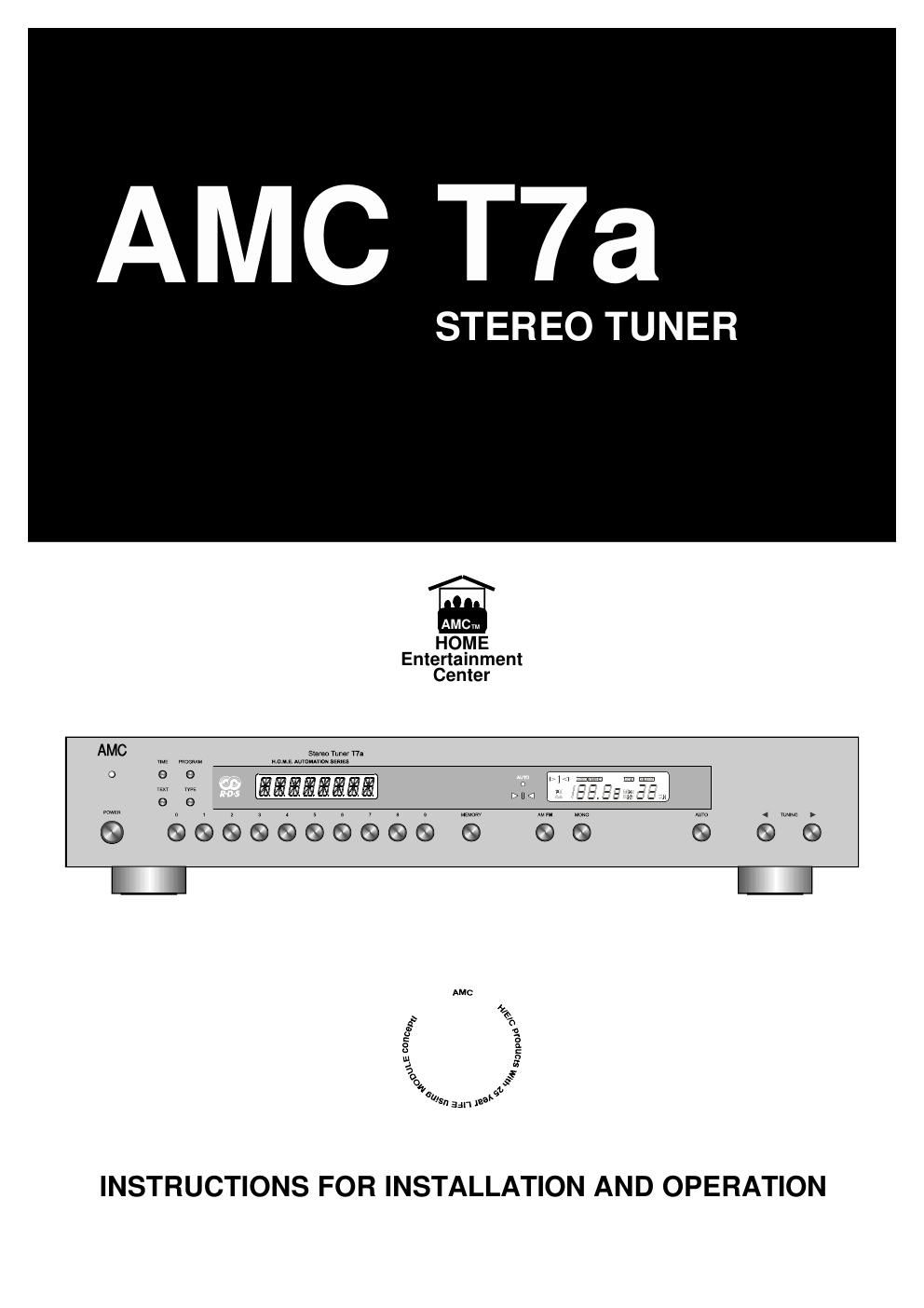 amc t 7 a owners manual