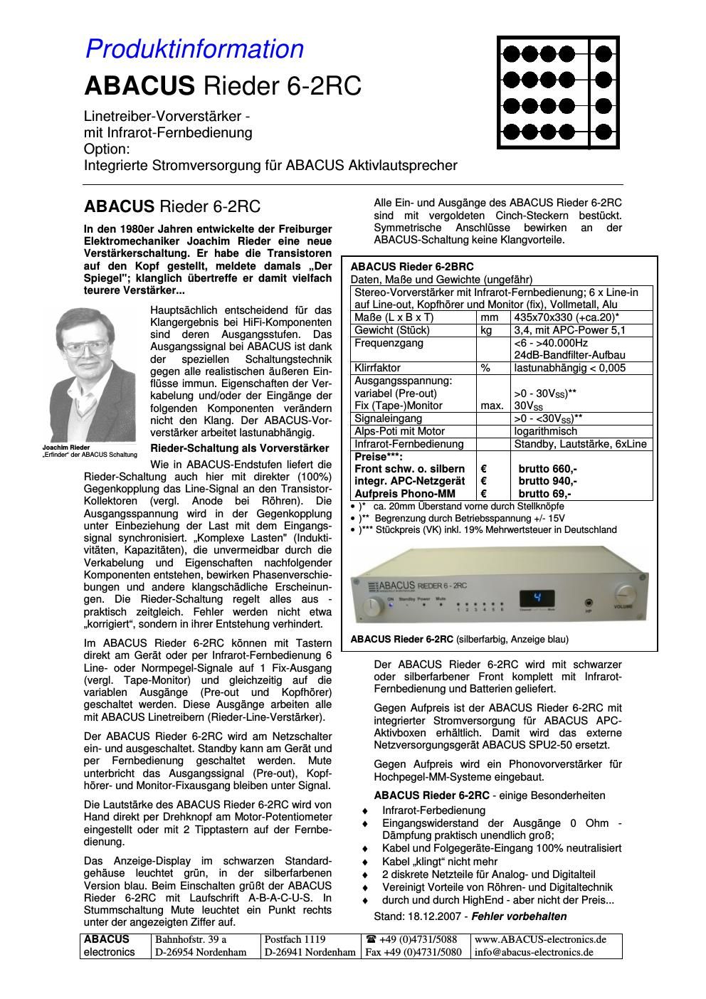 abacus rieder 62 rc brochure