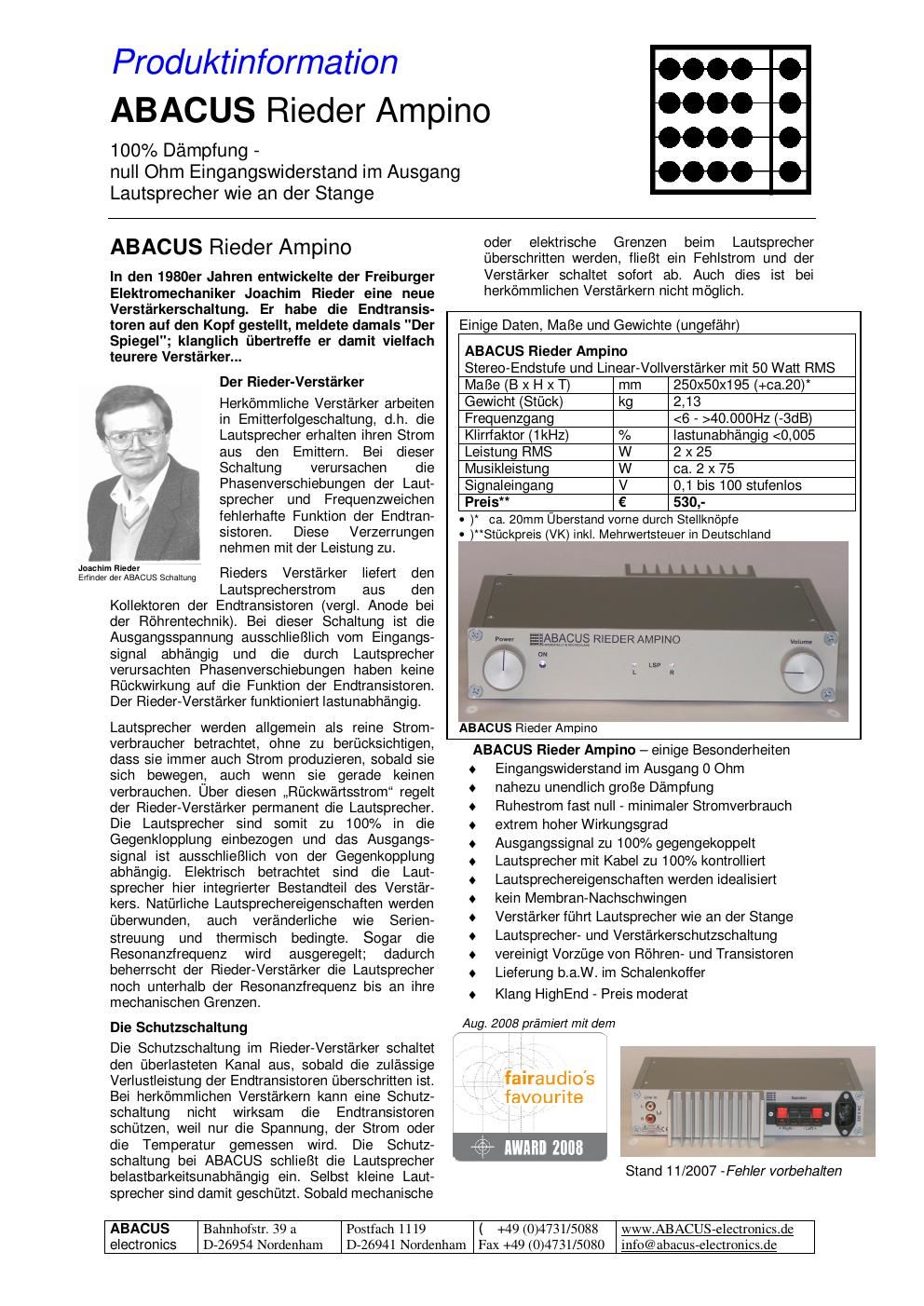 abacus rieder ampino brochure