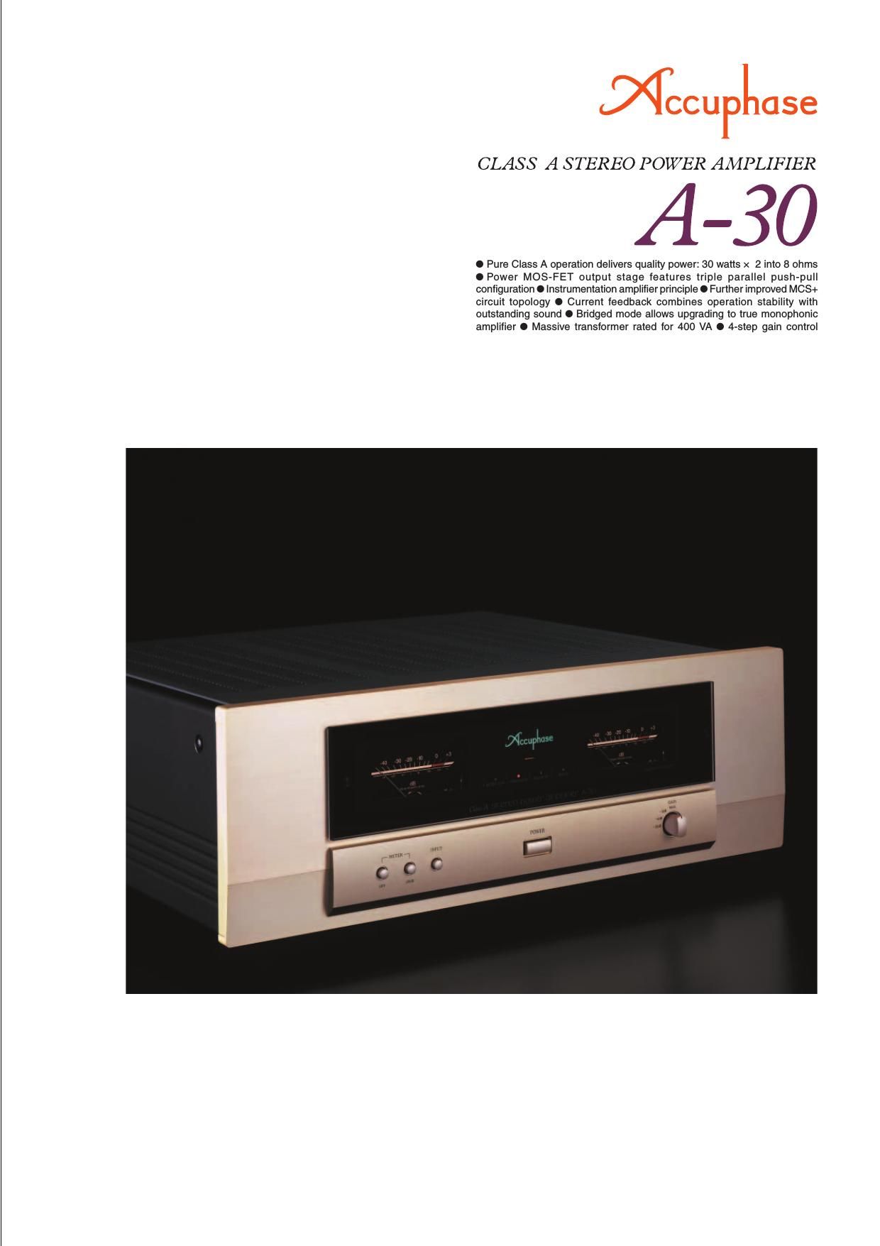 Accuphase A 30 Brochure