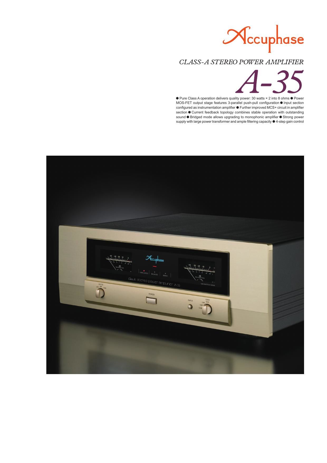 Accuphase A 35 Brochure
