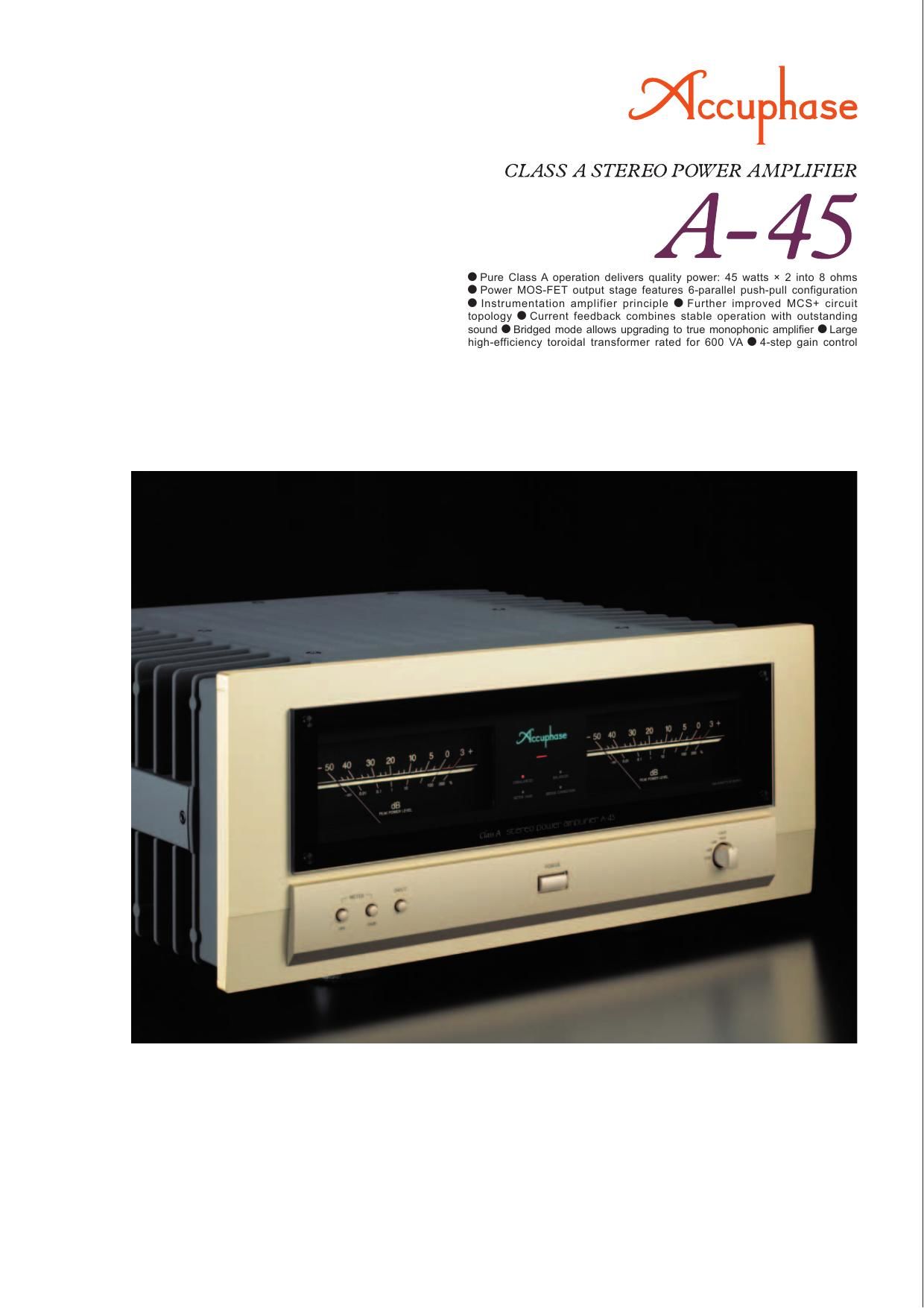 Accuphase A 45 Brochure