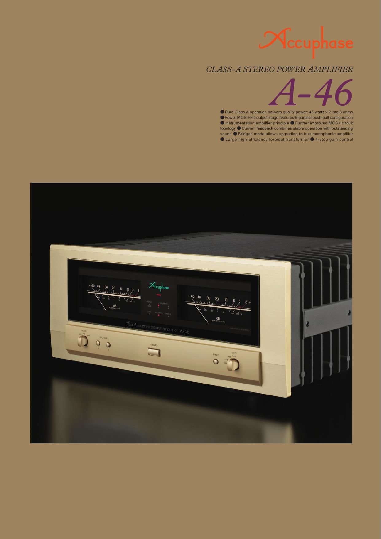 Accuphase A 46 Brochure