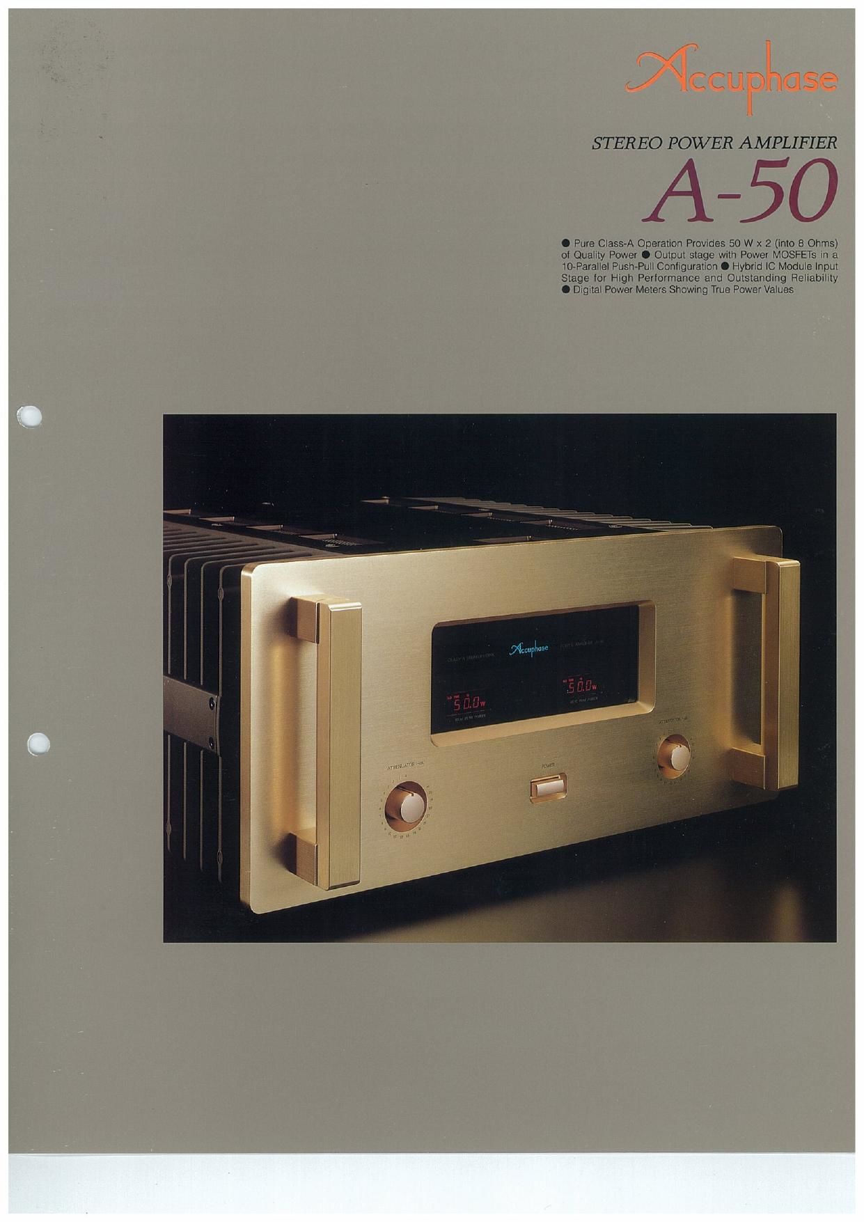 Accuphase A 50 Brochure