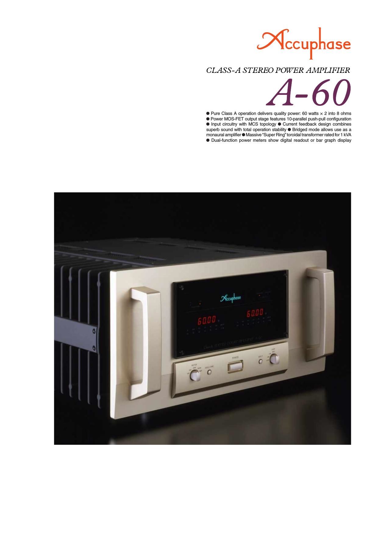 Accuphase A 60 Brochure