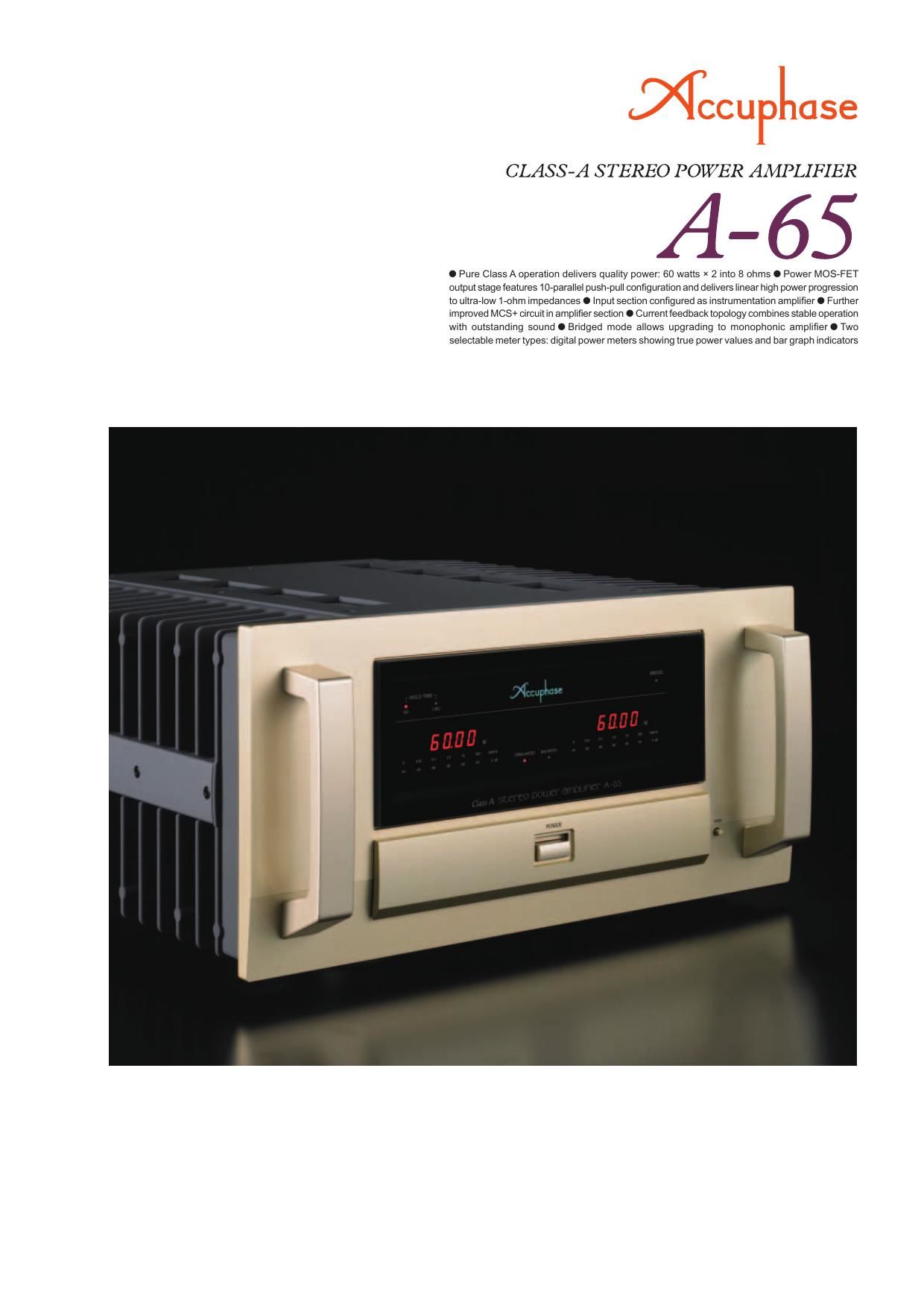 Accuphase A 65 Brochure