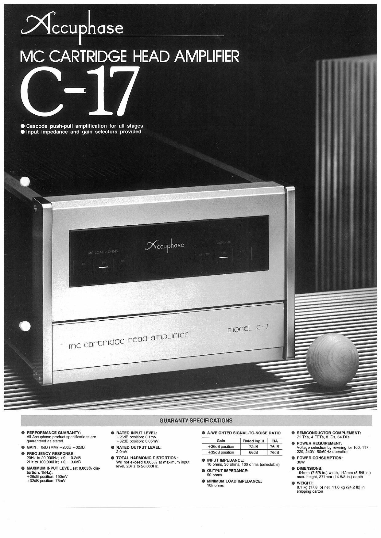 Accuphase C 17 Brochure