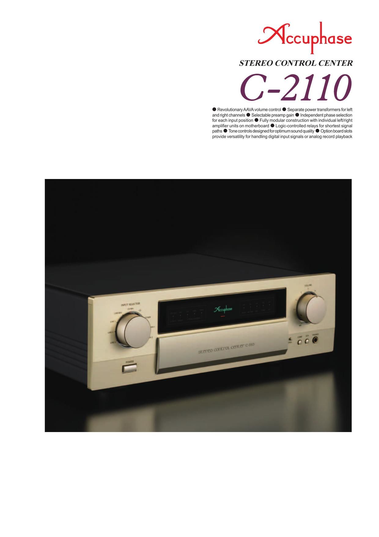 Accuphase C 2110 Brochure