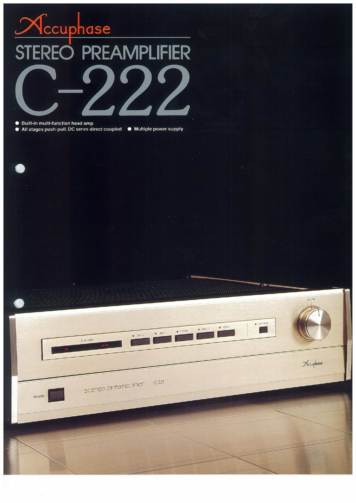 Accuphase C 222 Brochure