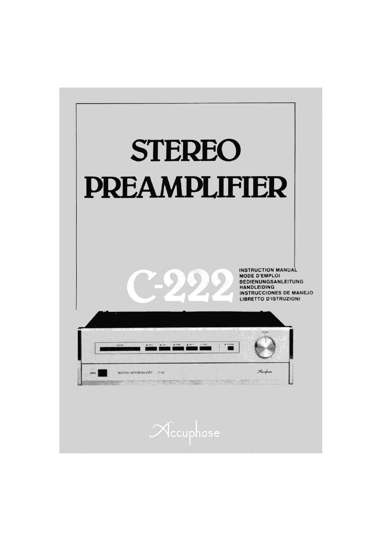 Accuphase C 222 Owners Manual