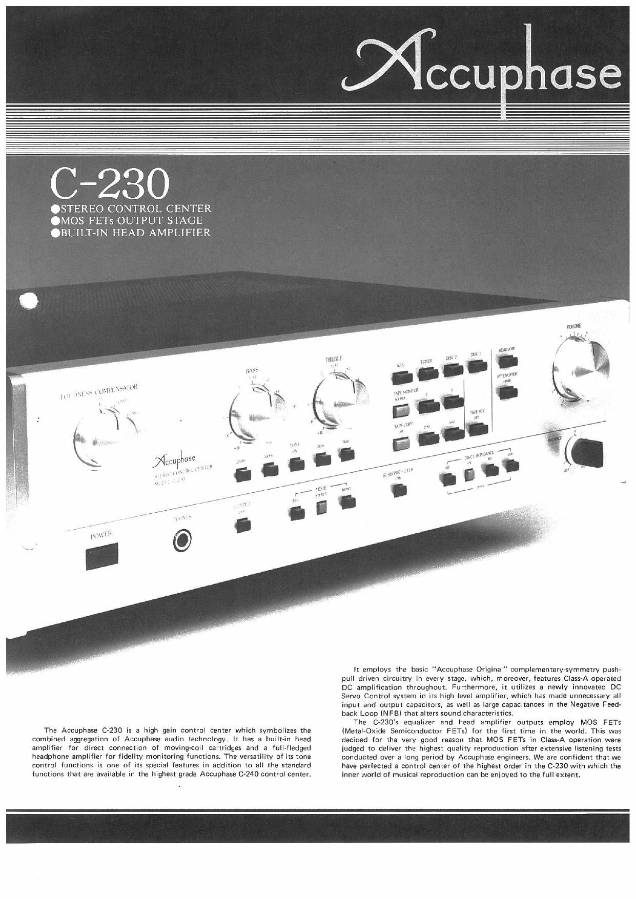 Accuphase C 230 Brochure