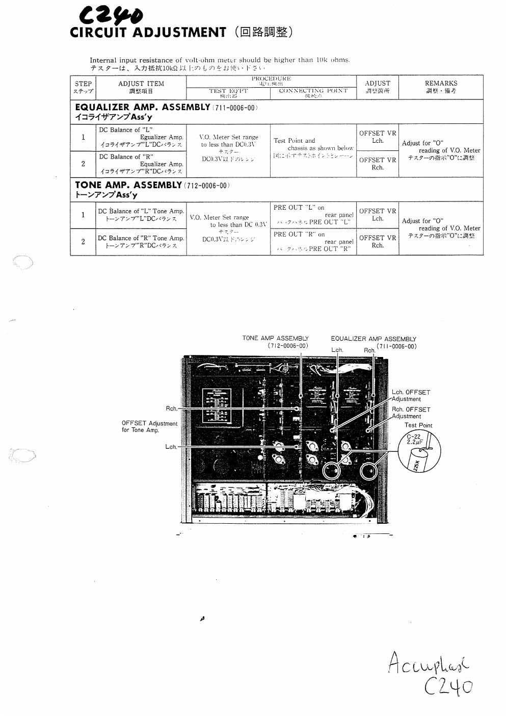 accuphase c240 pre adj