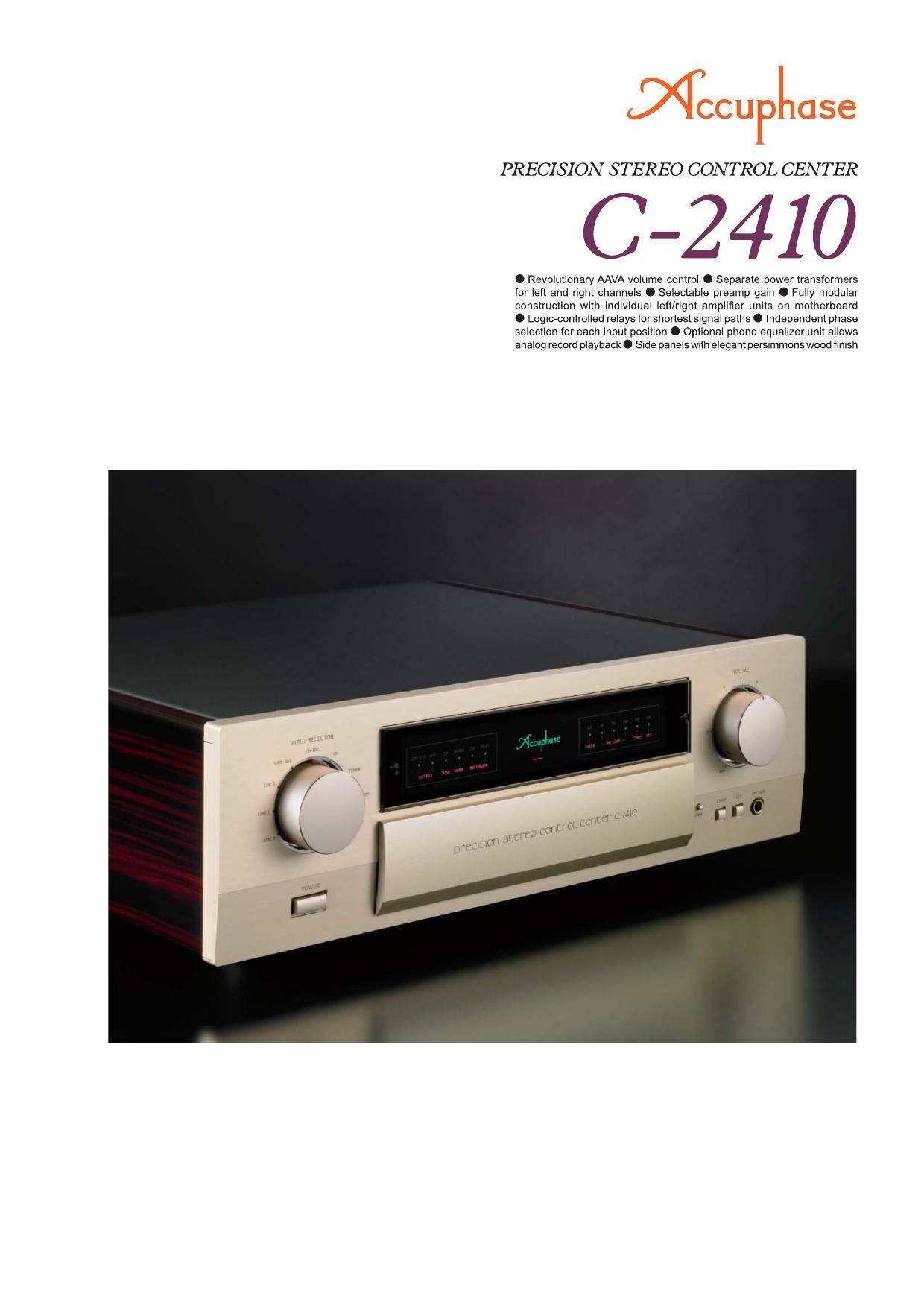 Accuphase C 2410 Brochure