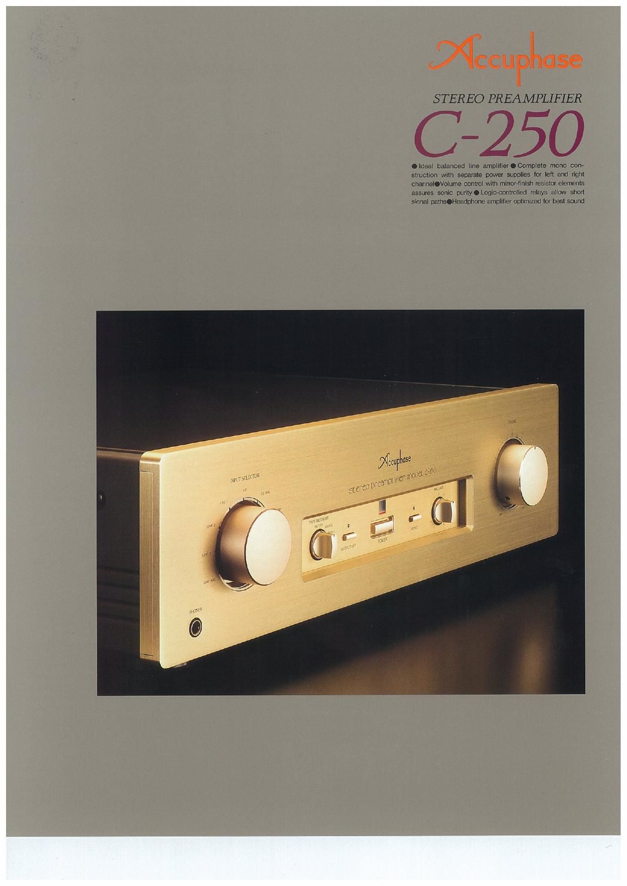 Accuphase C 250 Brochure