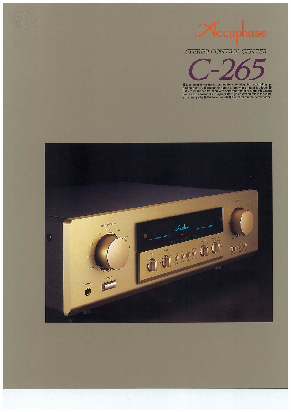 Accuphase C 265 Brochure