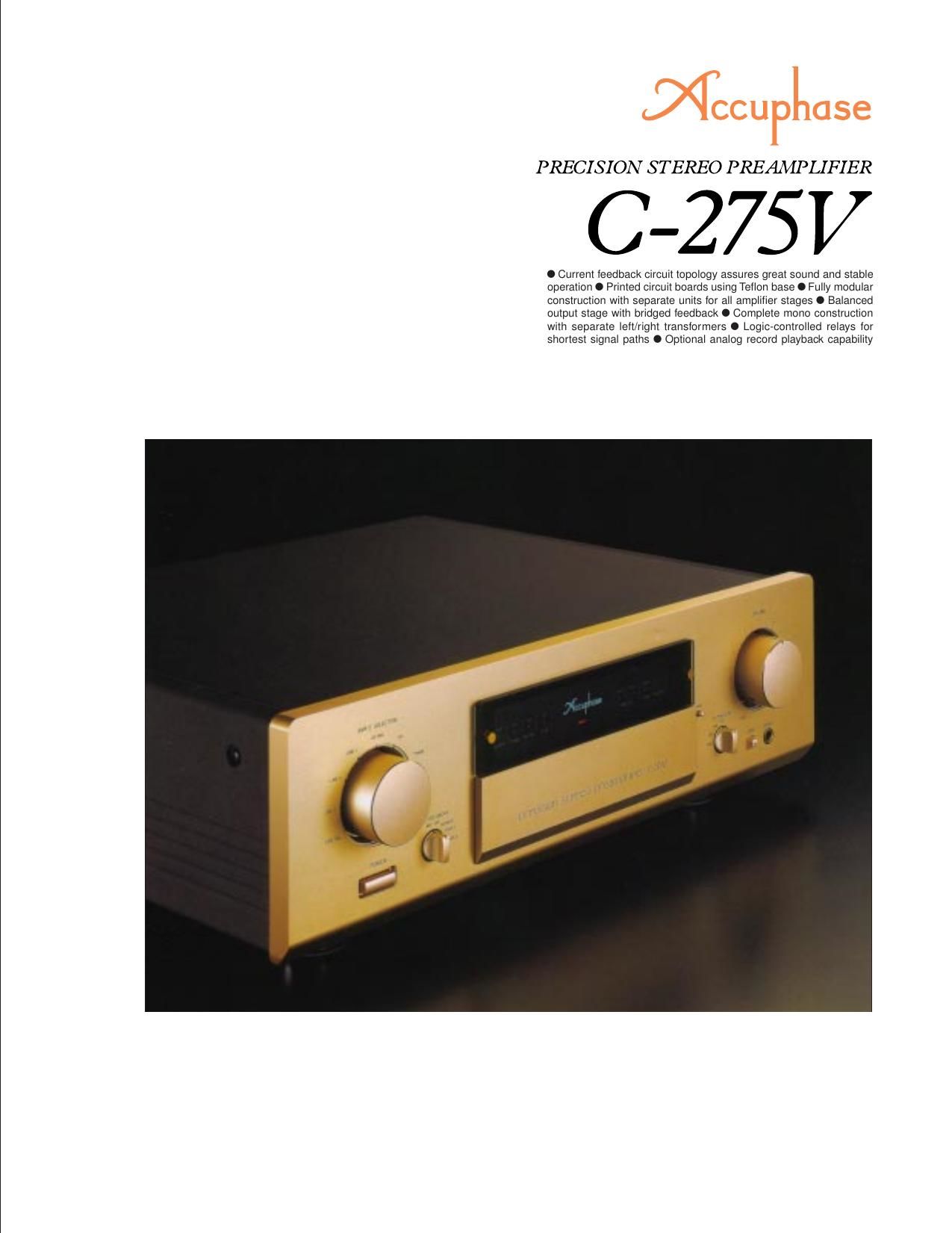 Accuphase C 275 V Brochure