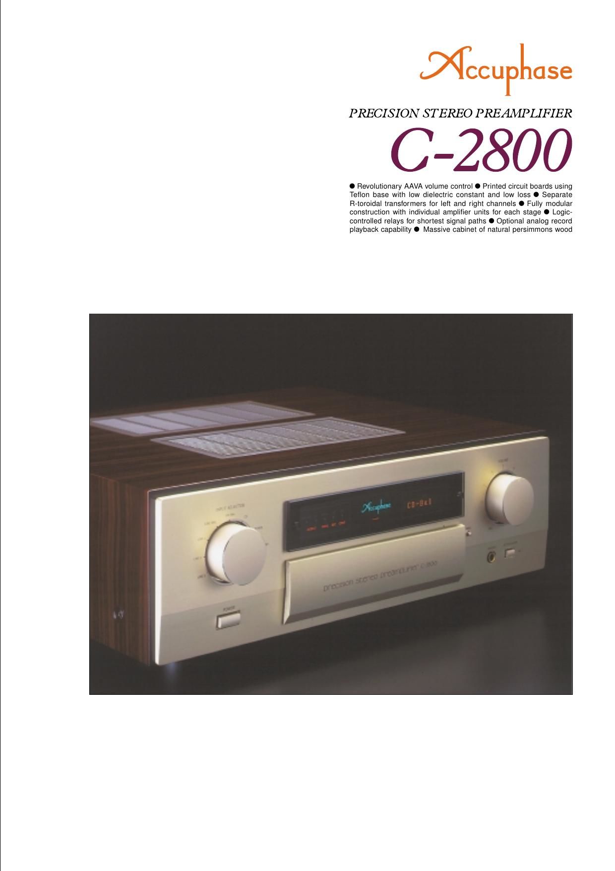 Accuphase C 2800 Brochure