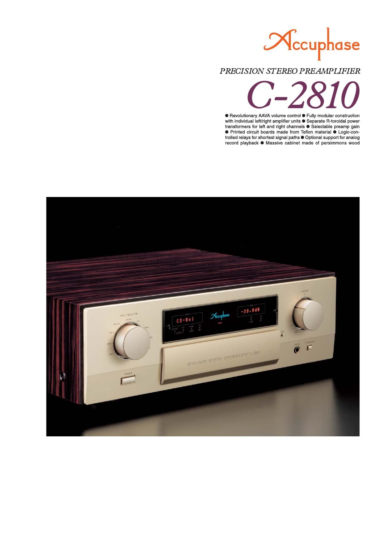 Accuphase C 2810 Brochure