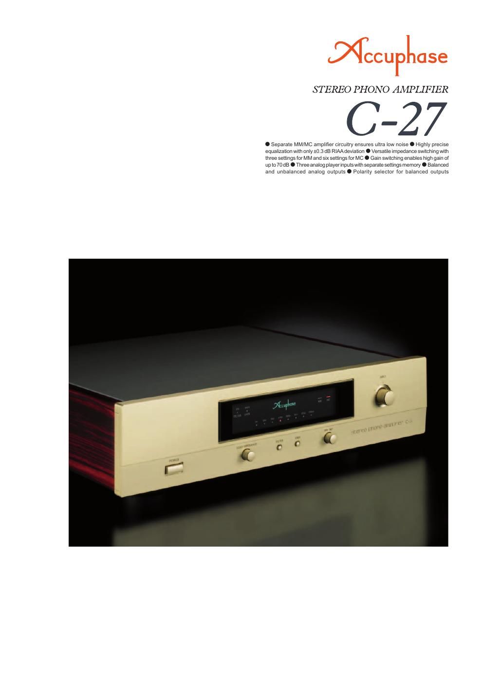 accuphase c 27 brochure