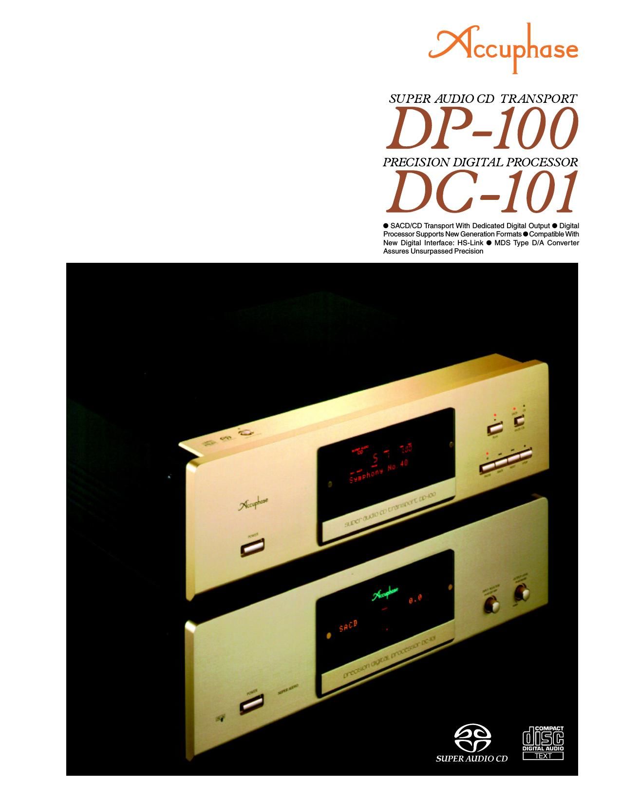 Accuphase DC 101 DP 100 Brochure