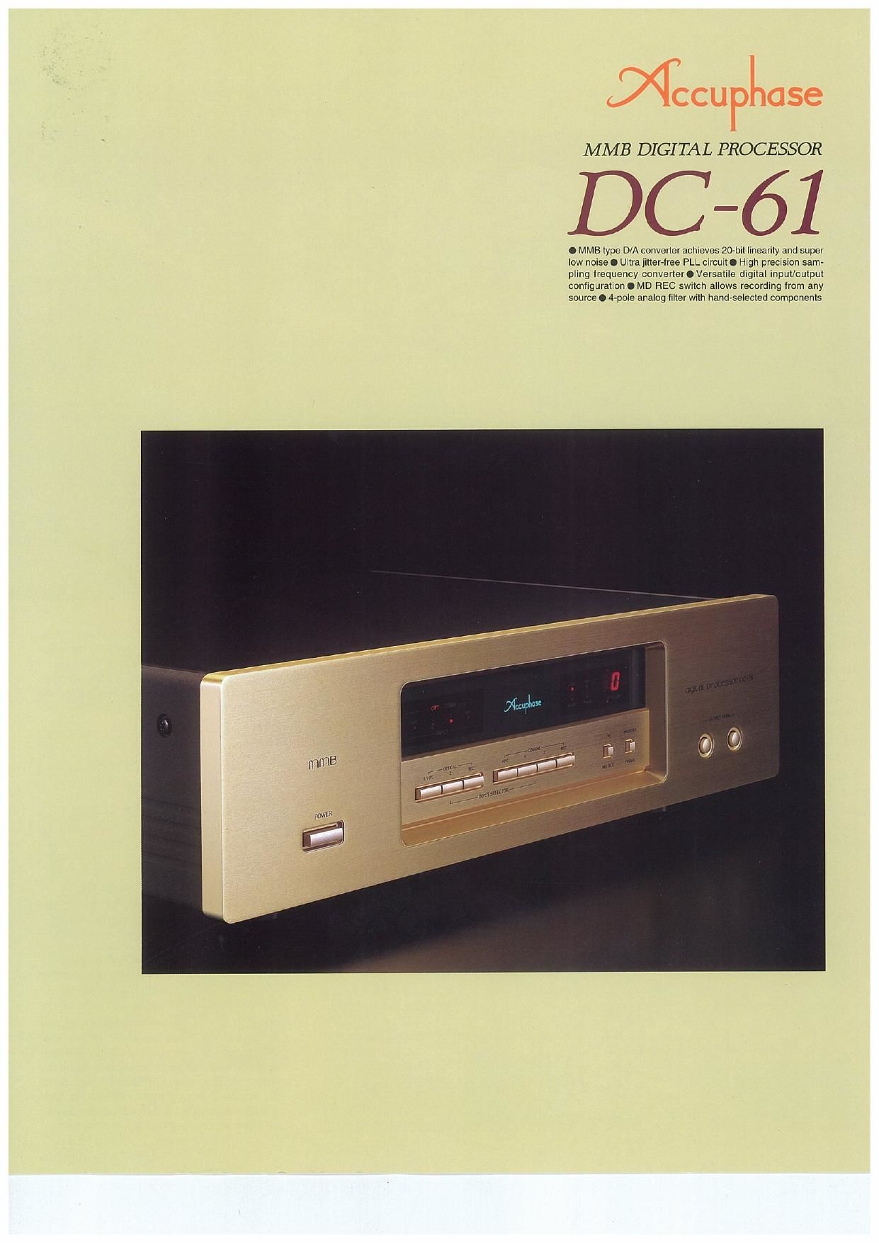 Accuphase DC 61 Brochure