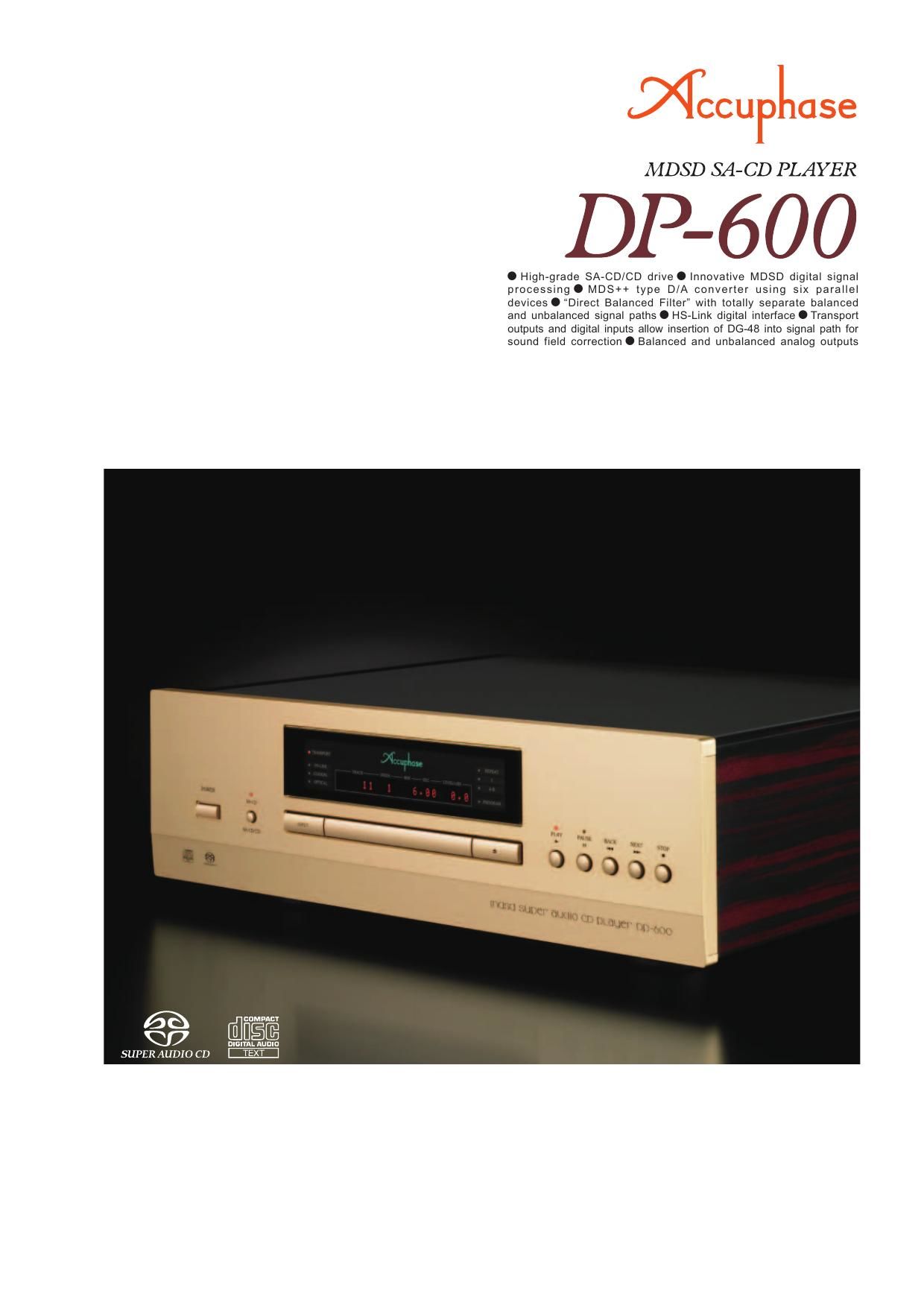 Accuphase DP 600 Brochure