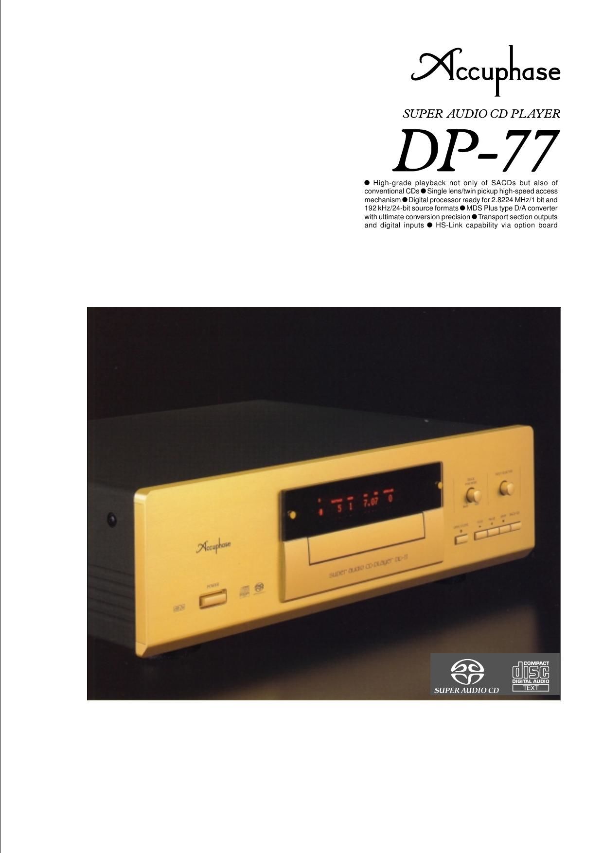 Accuphase DP 77 Brochure