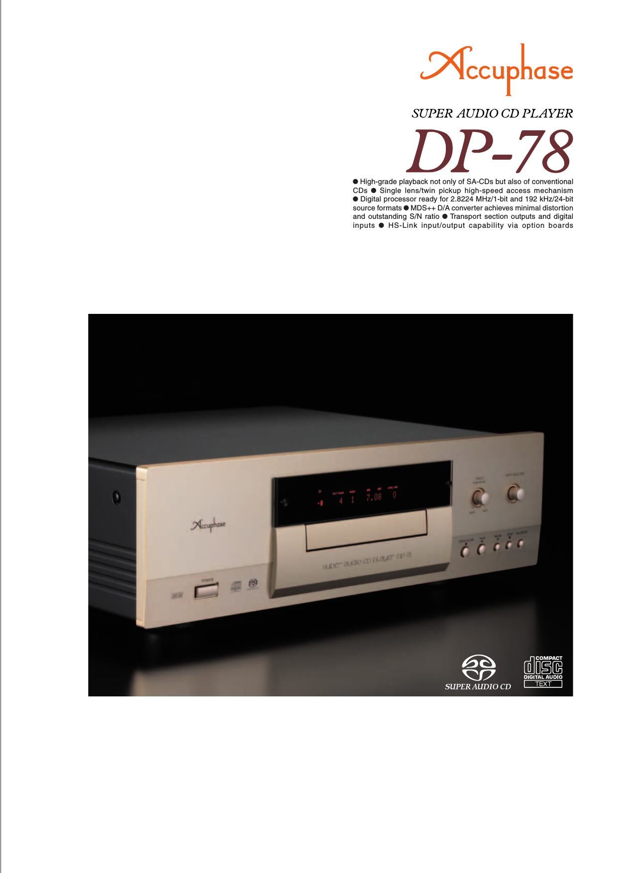 Accuphase DP 78 Brochure