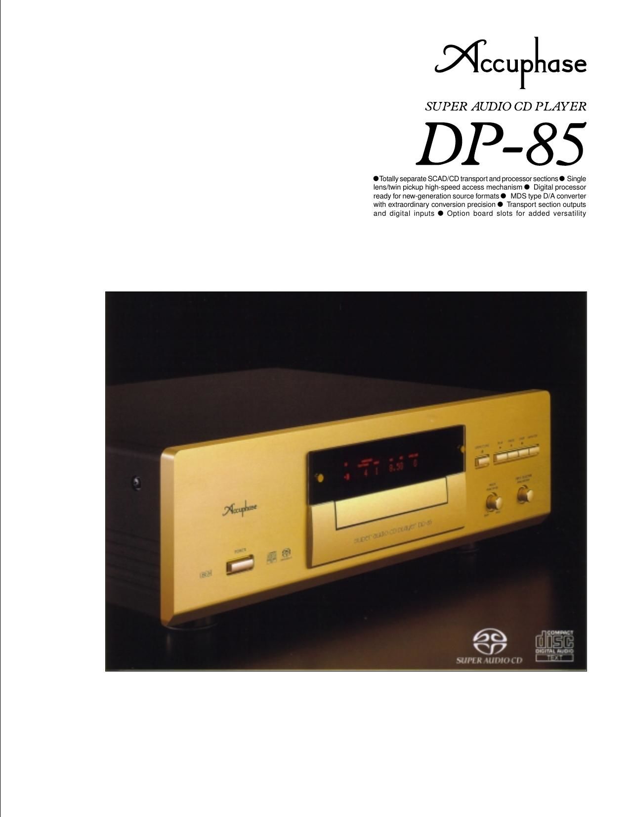 Accuphase DP 85 Brochure