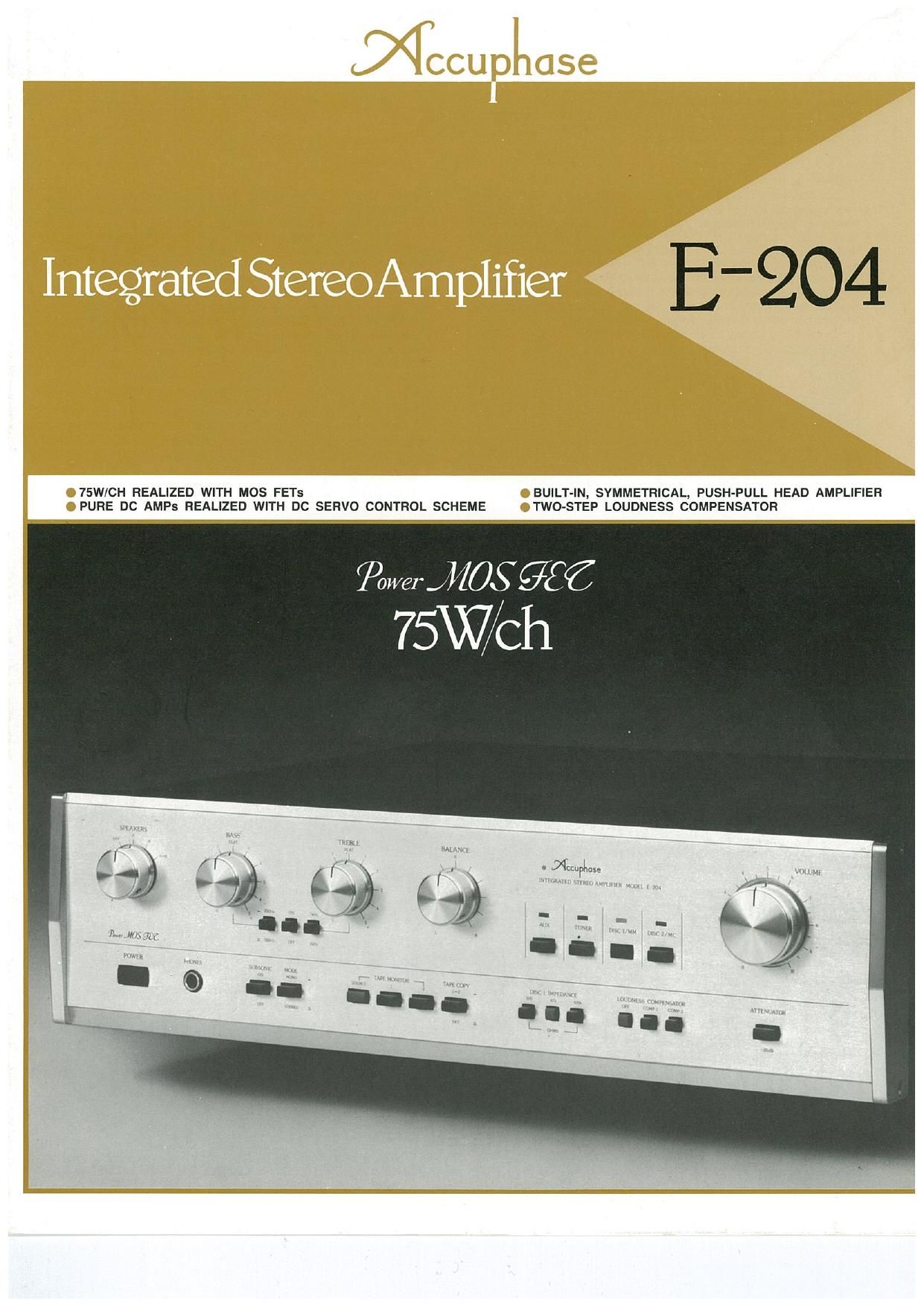 Accuphase E 204 Brochure