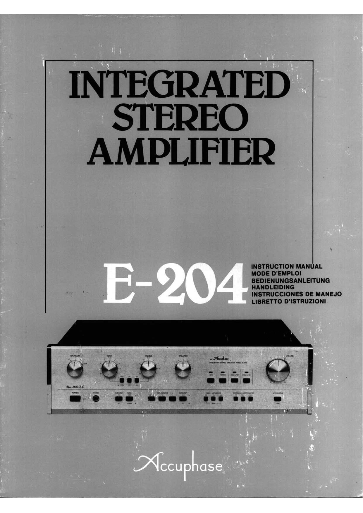 Accuphase E 204 Owners Manual