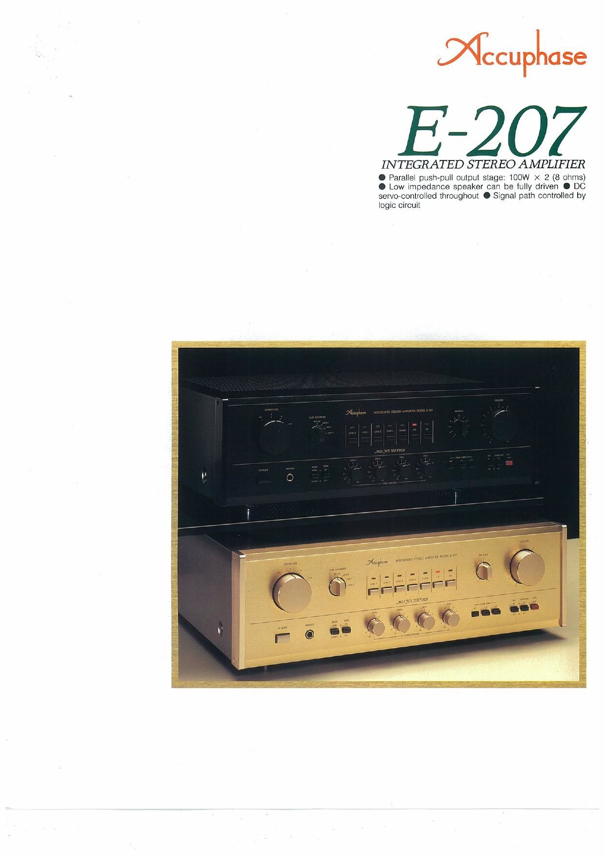 Accuphase E 207 Brochure