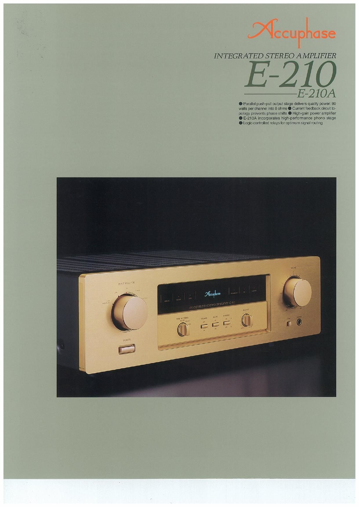 Accuphase E 210 Brochure