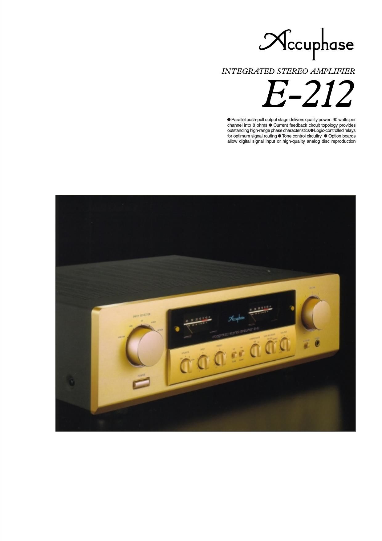 Accuphase E 212 Brochure