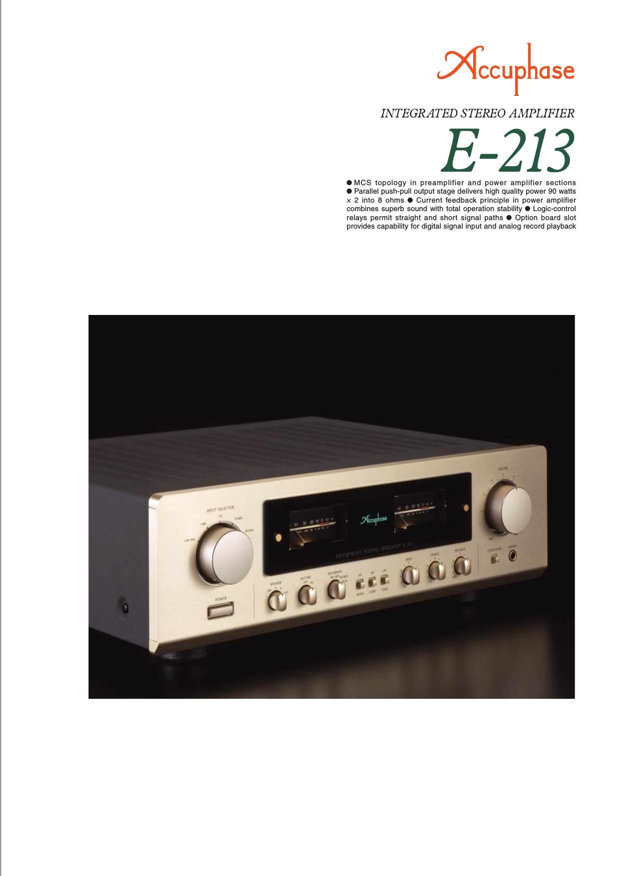 Accuphase E 213 Brochure