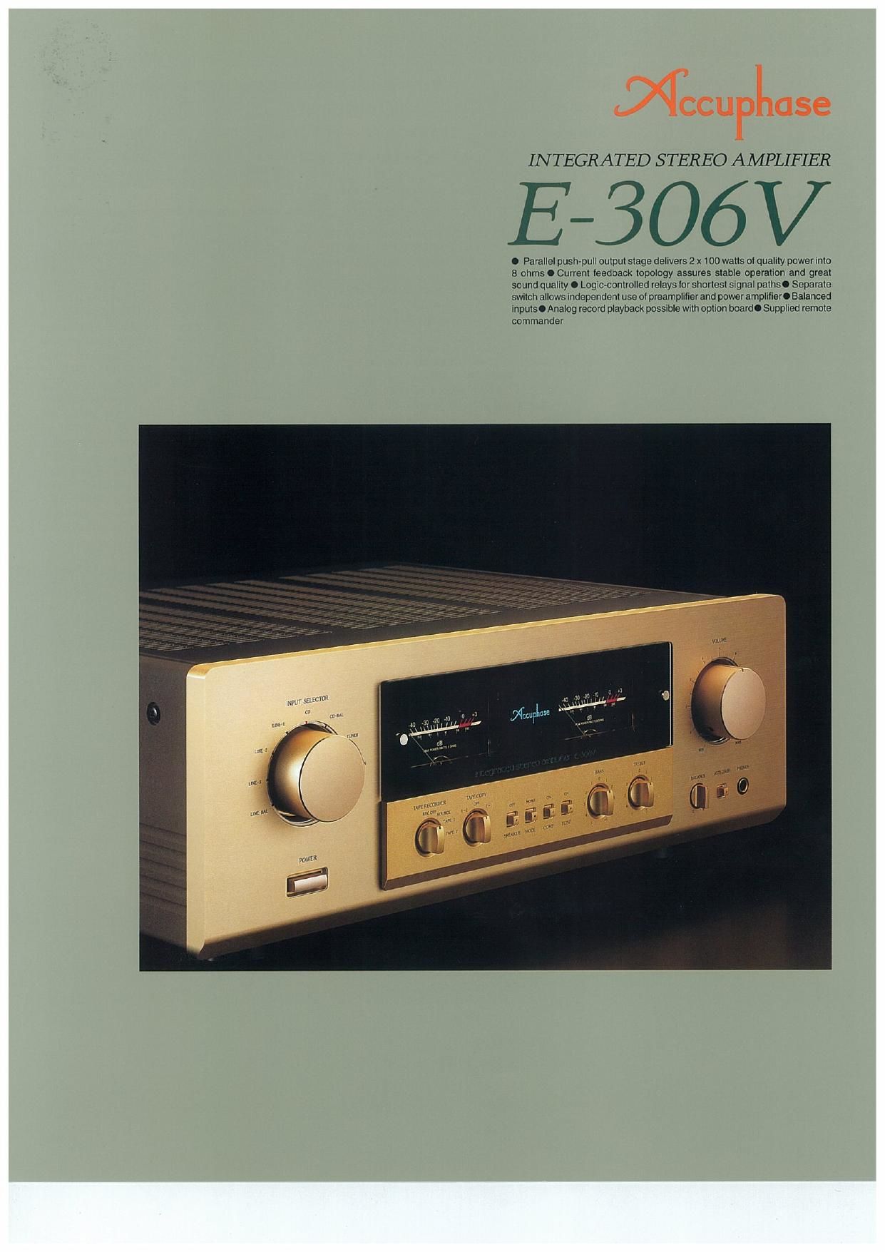 Accuphase E 306 V Brochure