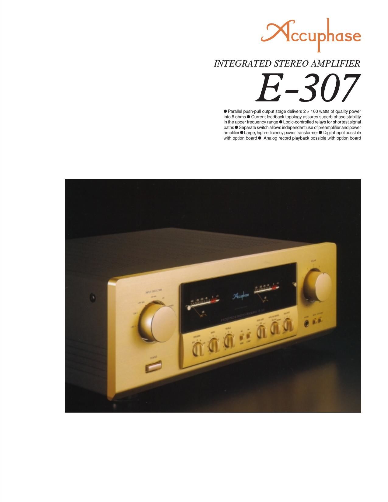 Accuphase E 307 Brochure