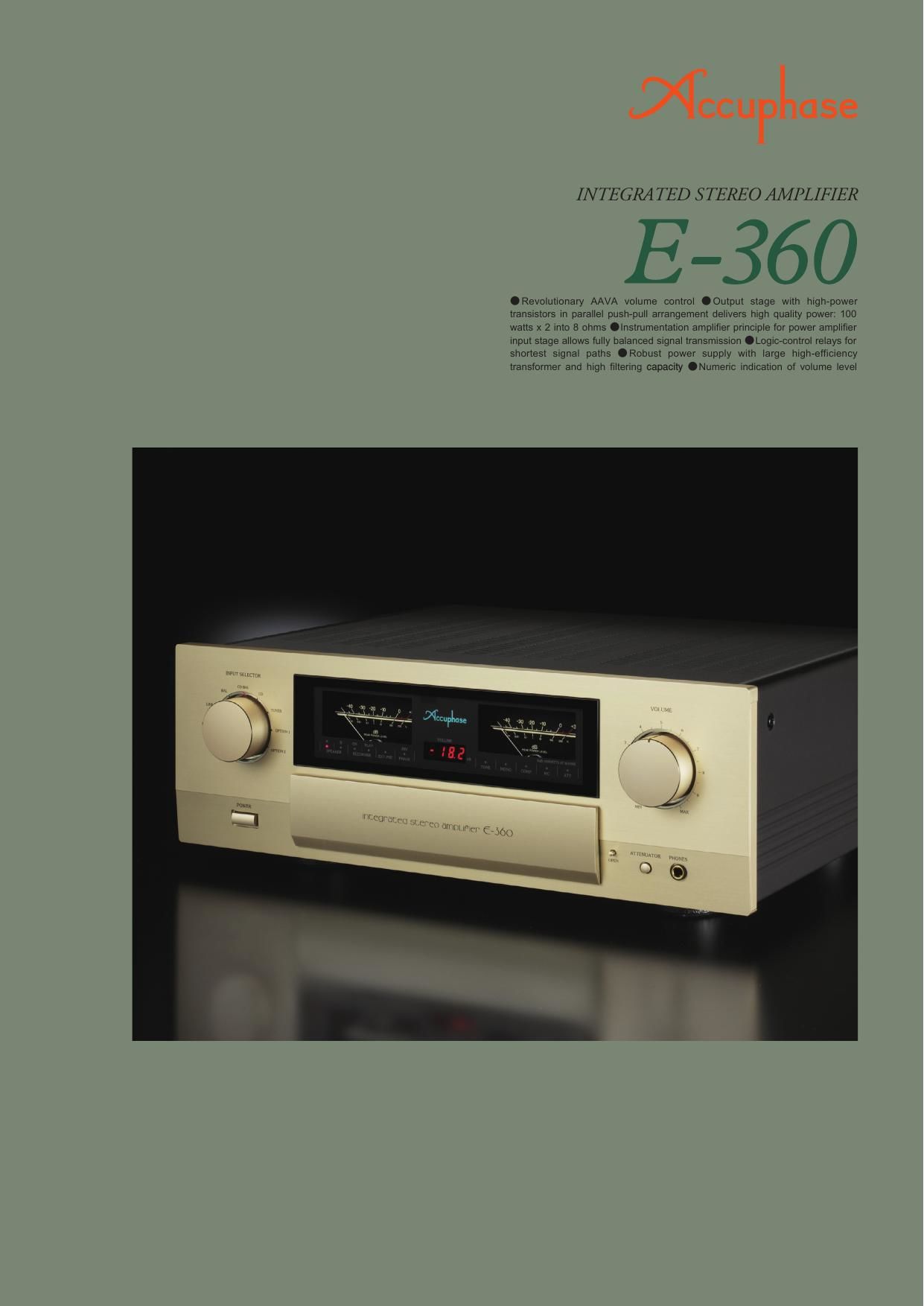 Accuphase E 360 Brochure