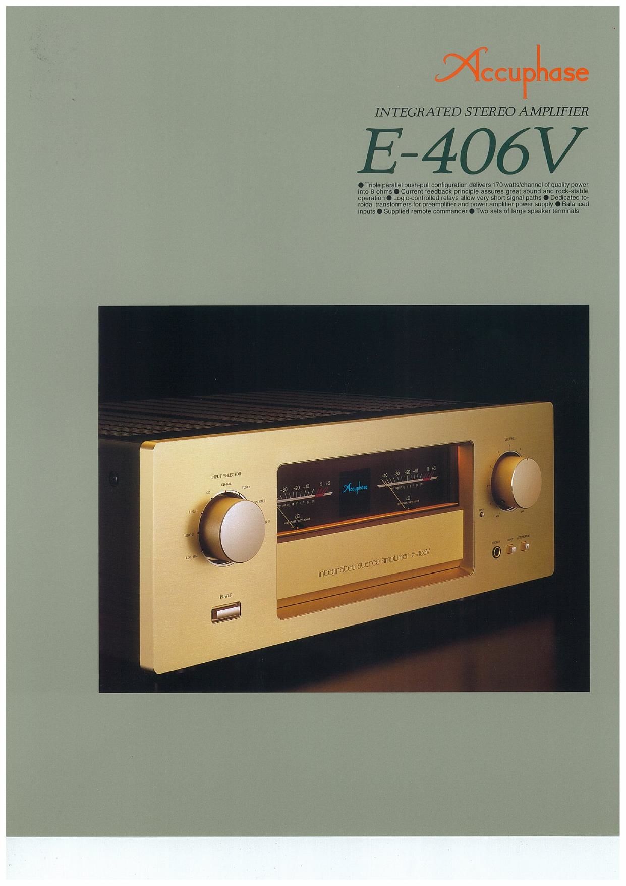 Accuphase E 406 V Brochure