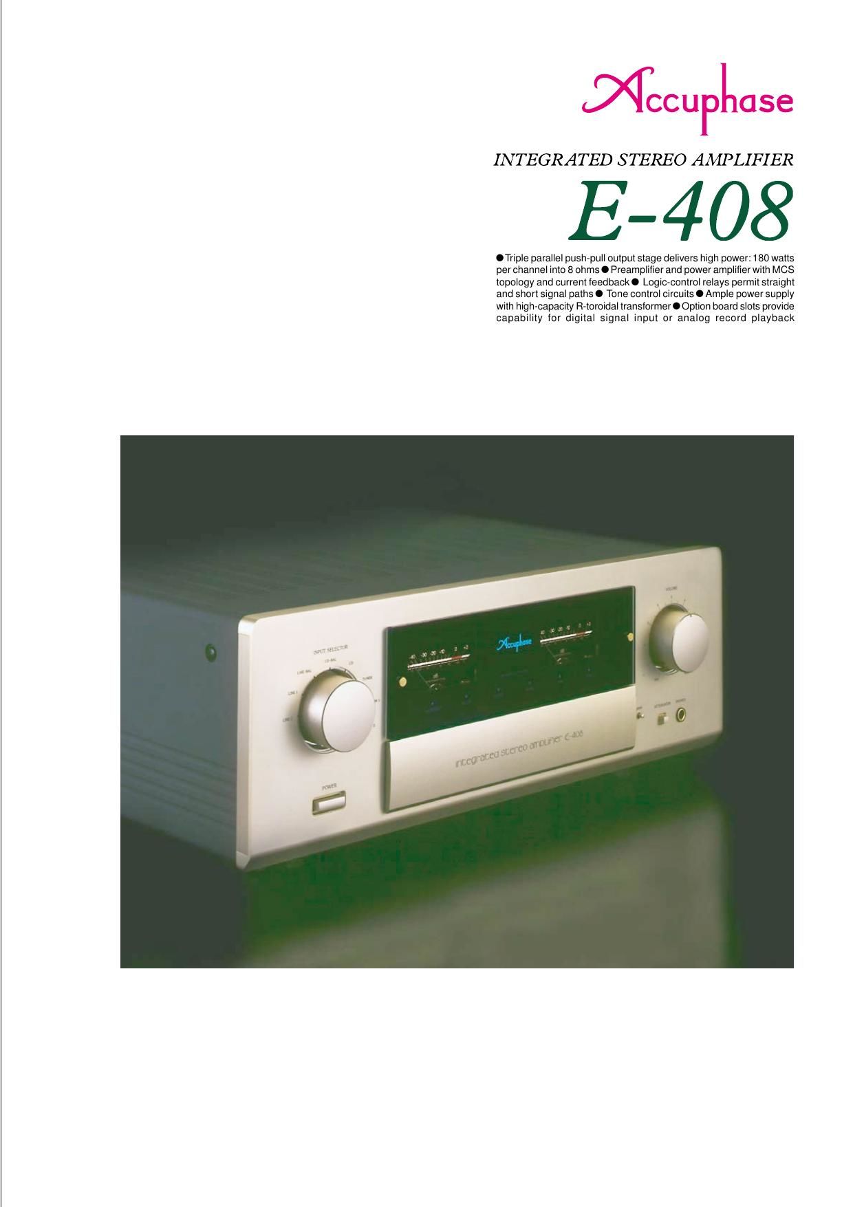 Accuphase E 408 Brochure