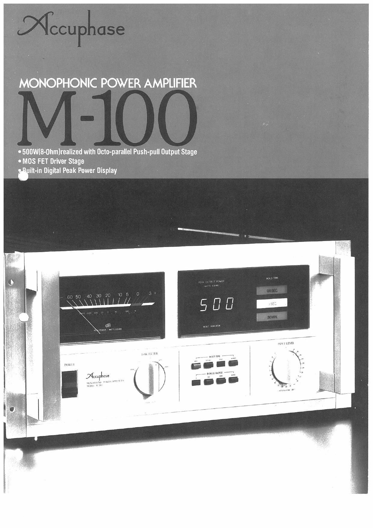 Accuphase M 100 Brochure