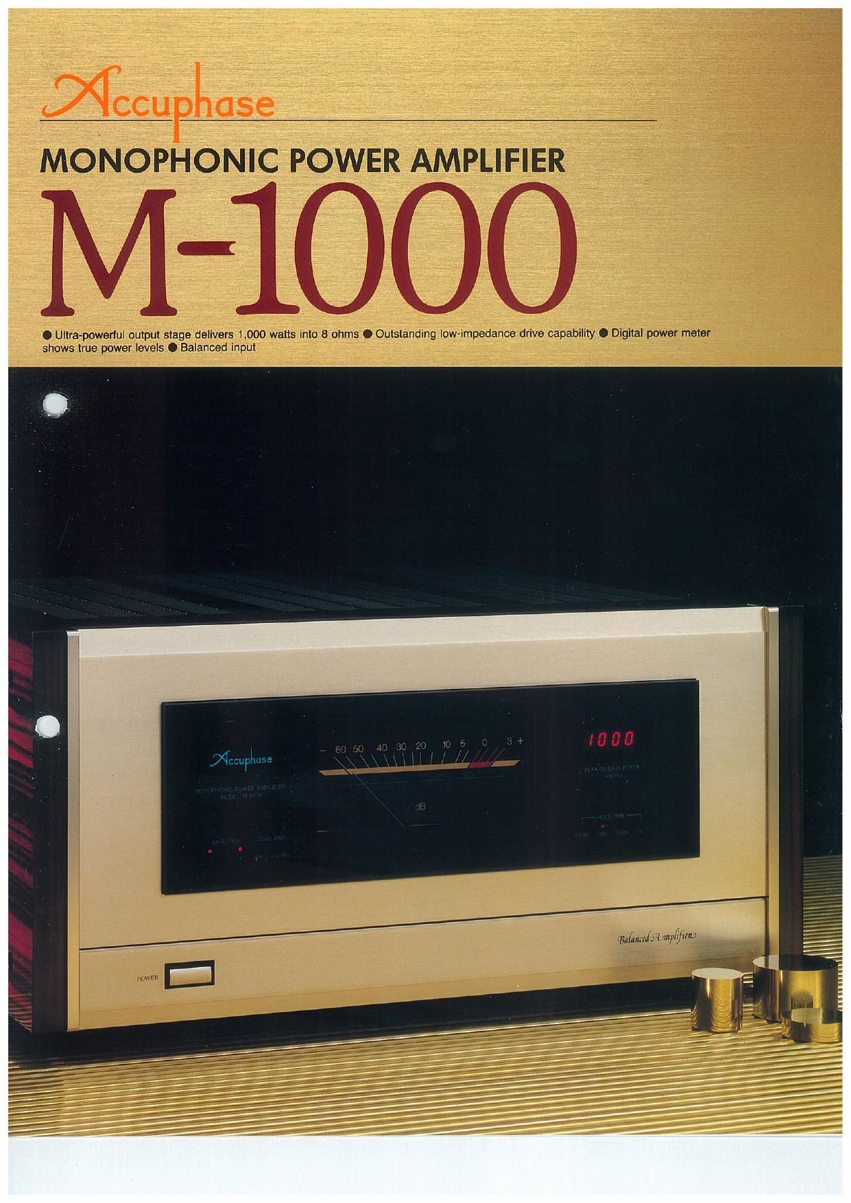 Accuphase M 1000 Brochure