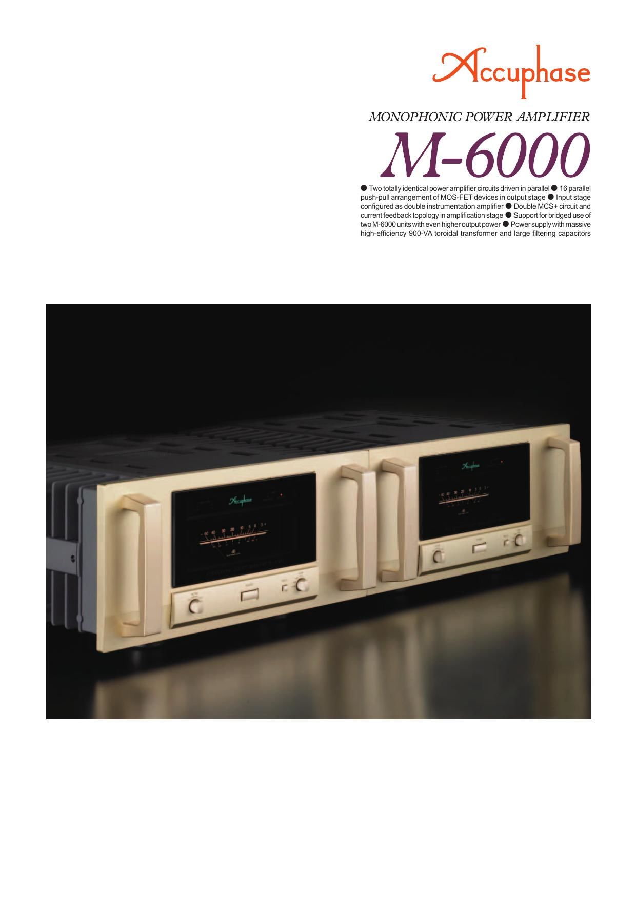 Accuphase M 6000 Brochure