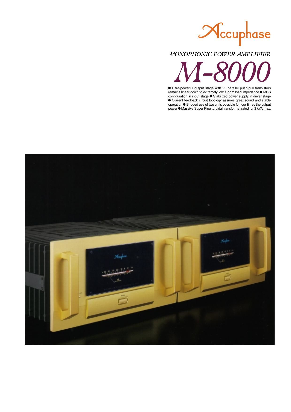 Accuphase M 8000 Brochure