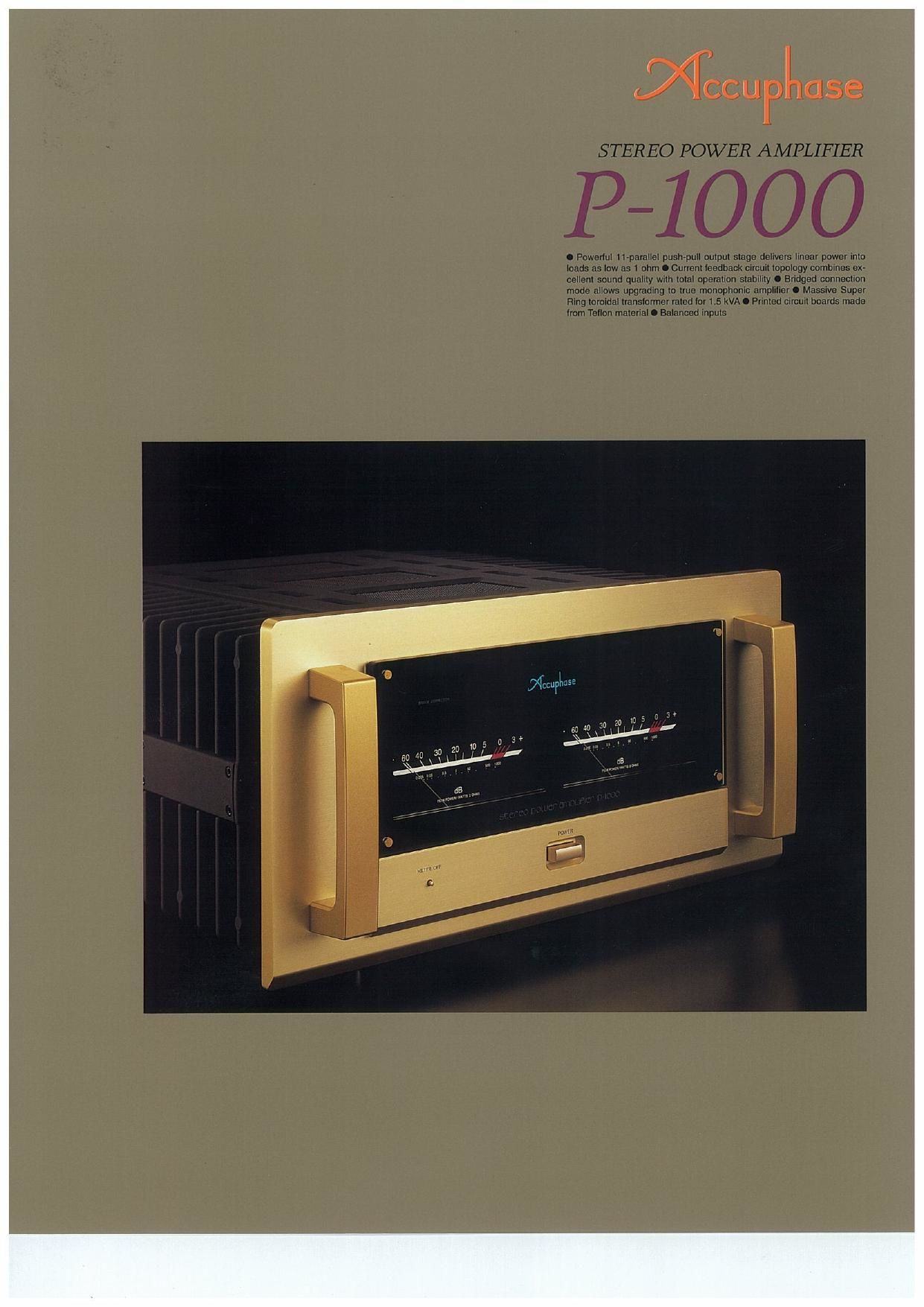 Accuphase P 1000 Brochure