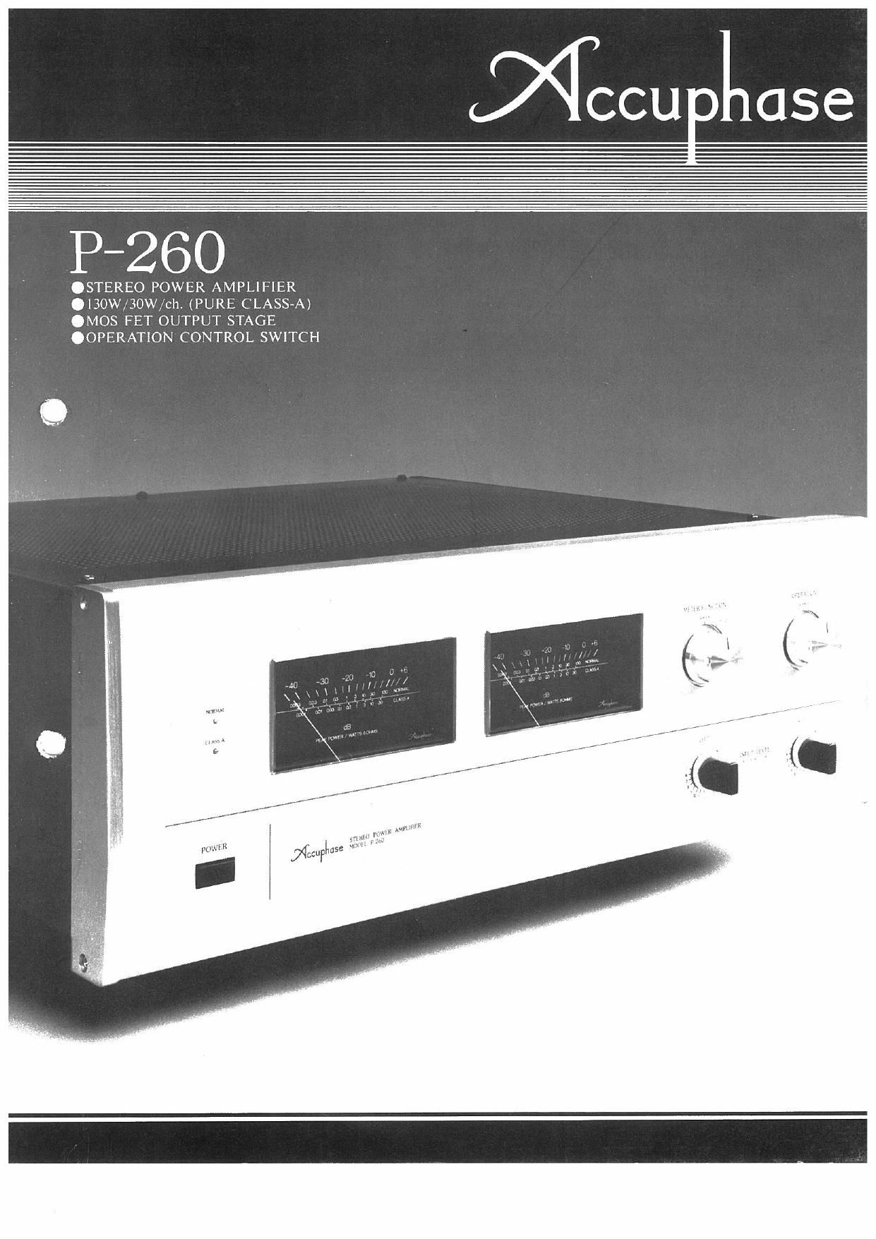 Accuphase P 260 Brochure