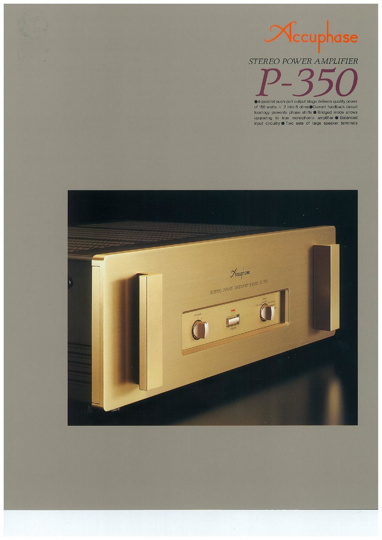 Accuphase P 350 Brochure