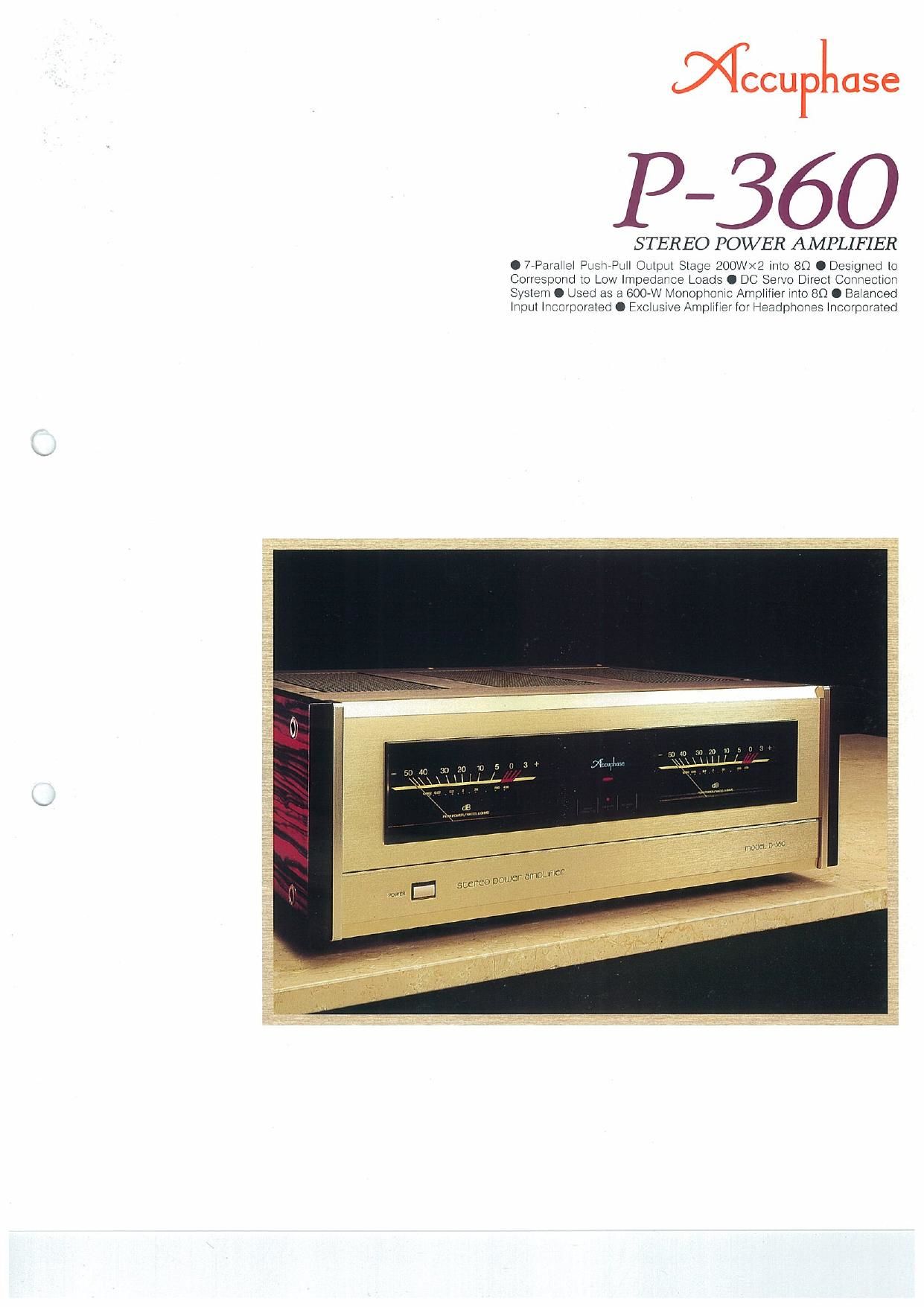 Accuphase P 360 Brochure