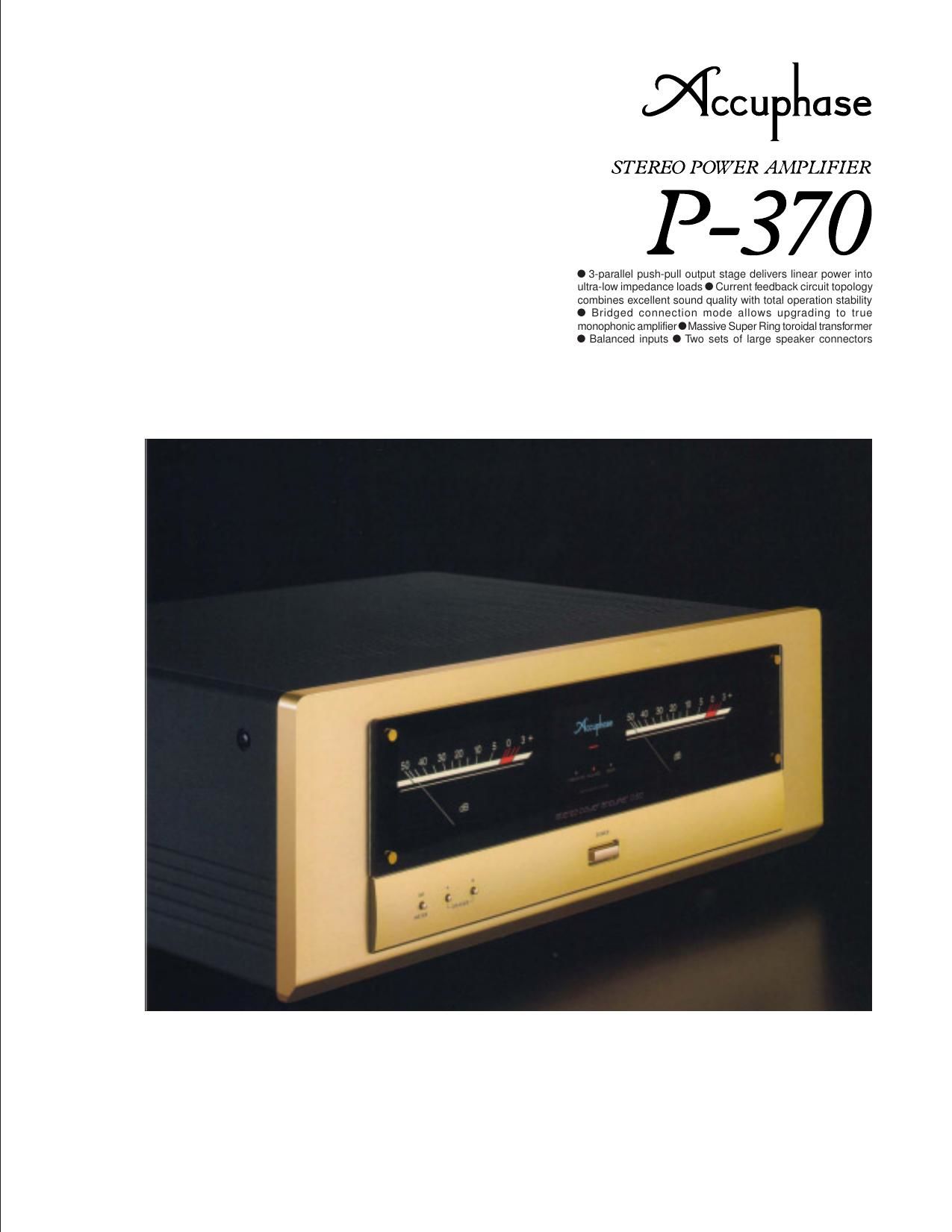 Accuphase P 370 Brochure