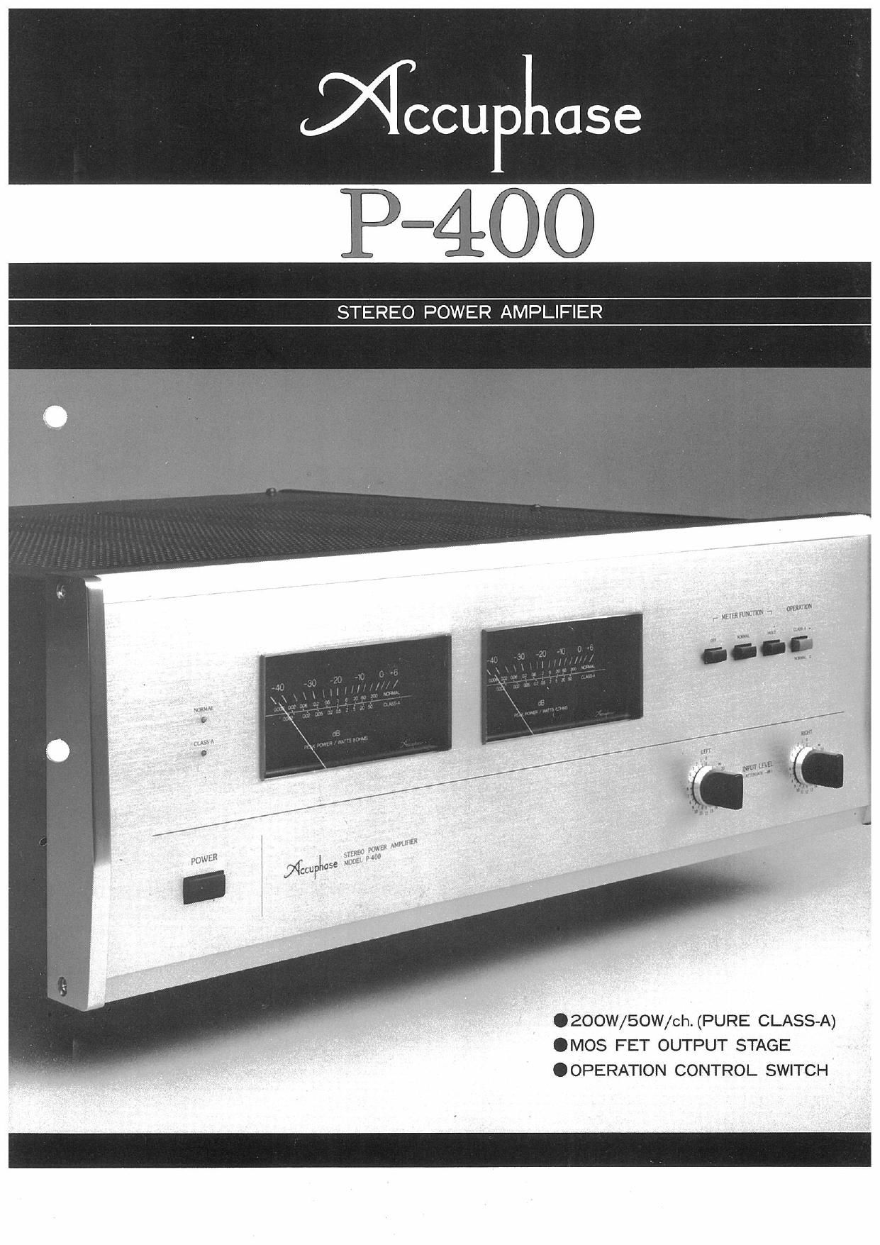 Accuphase P 400 Brochure